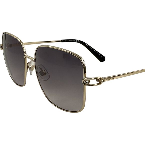 Swarovski SK0313 Womens Metal Sunglass 32B Gold 59-16 Gray Gradient - Picture 2 of 5